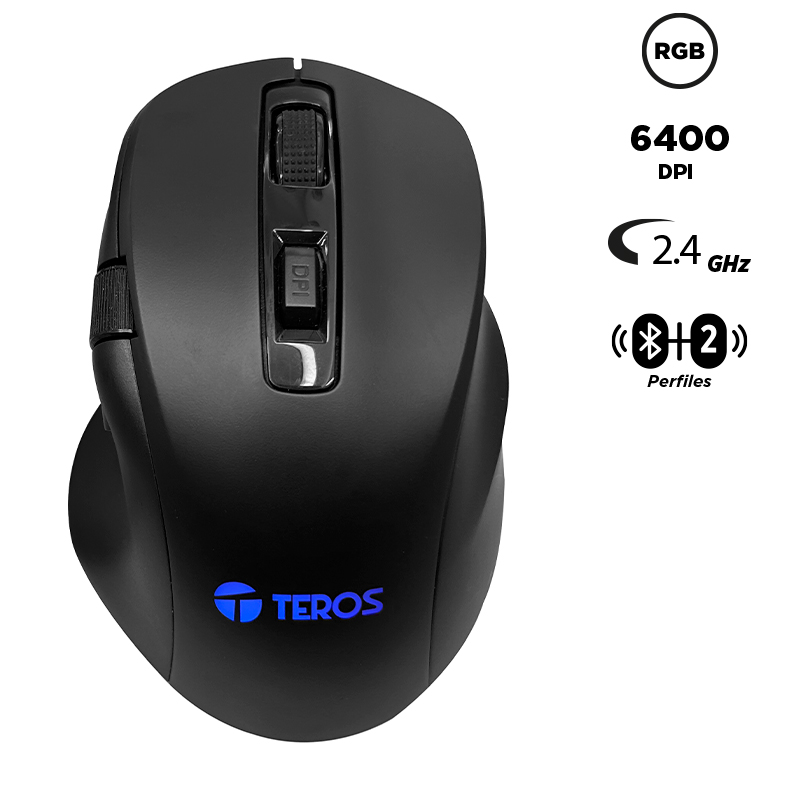 Mouse Óptico Gamer TEROS TE-5168N, 7 Botones, 6400 DPI, RGB, Color