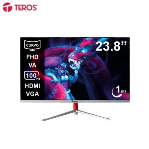 Monitor Curvo Teros TE-2402S, 23.8" FHD VA, 100 Hz, 1ms, HDMI, VGA, Negro