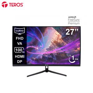 Monitor Curvo Teros TE-2732S, 27" FHD VA, 100Hz, 1ms, HDMI, DP, Negro