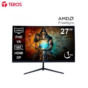 Monitor Curvo Gaming TEROS TE-2787G,  27" FHD VA,  180Hz, 1ms, HDMI, DP, Audio Out, Negro