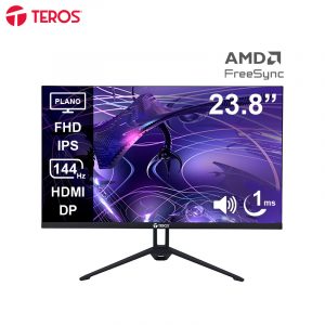 Monitor Plano Teros TE-2417S, 23.8" FHD IPS, 144Hz,  1ms, HDMI, DP, Audio Out, Parlantes, Negro