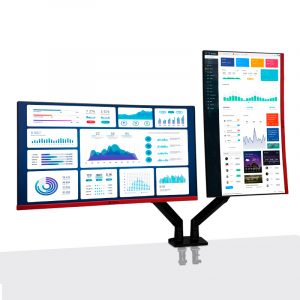 Rack para 2 Monitores de 22" a 32" / Brazo soporte TEROS TE-7114