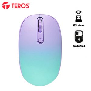 Mouse Inalámbrico TEROS TE-1239S, 2.4GHz, 4 Botones, Color Purple