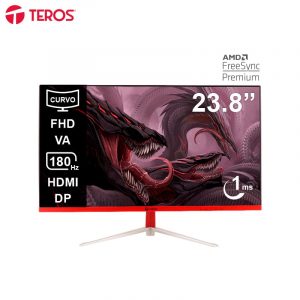 Monitor Curvo Gaming Teros TE- 2471G,  23.8" FHD VA, 180Hz,1 ms, HDMI, DP, Audio Out