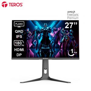 Monitor Plano Gaming TEROS TE-2753G, 27" 2K QHD IPS, 180 Hz, 1ms, HDMI, DP, Audio Out