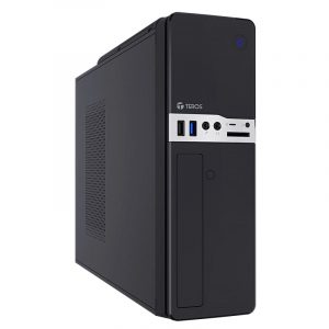 Case Teros TE-1032S, Slim, 250 W, USB 3.2 / USB 2.0, Audio HD, DVD, Negro
