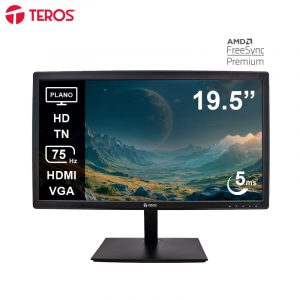 Monitor Plano TEROS TE-1916S, 19.5" HD TN, 75 Hz, 5ms, HDMI, VGA, AUDIO OUT, Parlantes