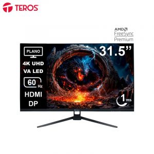 Monitor Plano Teros TE-3252S, 31.5" 4K UHD VA LED, 60 Hz, 1 ms, HDMI, DP, Audio
