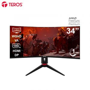 Monitor Curvo Gaming Teros TE-3411G, 34" WQHD VA, 180 HZ, 1ms, HDMI, DP, Audio Out