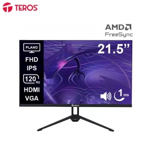 Monitor plano TEROS TE-2133S, 21.5" FHD IPS, 120Hz, 1ms, HDMI, VGA, Audio out, Parlantes