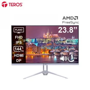 Monitor plano TEROS TE-2423S, 23.8" FHD IPS, 144Hz, 1ms, HDMI, DP, Audio out, Parlantes