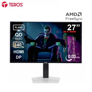Monitor plano gaming TEROS TE-2790G, 27" QHD QD-OLED, 240Hz, 0.03ms, HDMI, DP, Audio out