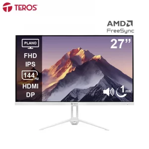 Monitor plano TEROS TE-2721S, 27" FHD IPS, 144Hz, 1ms, HDMI, DP, Audio out, Parlantes