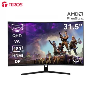 Monitor curvo gaming TEROS TE-3218G, 31.5" QHD VA, 180Hz, 1ms, HDMI, DP, Audio out