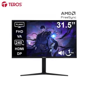 Monitor plano gaming TEROS TE-3220G, 31.5" FHD VA, 240Hz, 1ms, HDMI, DP, Audio out