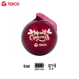 Parlante inalámbrico navideño TEROS TE-6018R, BT 5.3, 5W, 1200mAh, USB