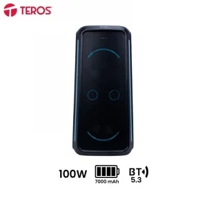 Parlante inalámbrico para fiestas TEROS Vibe 6055, BT 5.3, 100W, 7000 mAh, USB, Micrófonos